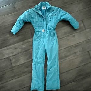 Vintage Obermeyer Turquoise One Piece Ski Suit - Size Small/Medium